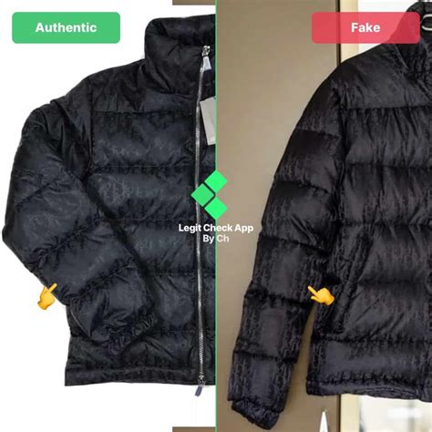 dior jacket real vs fake|dior puffer jacket scam.